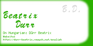 beatrix durr business card